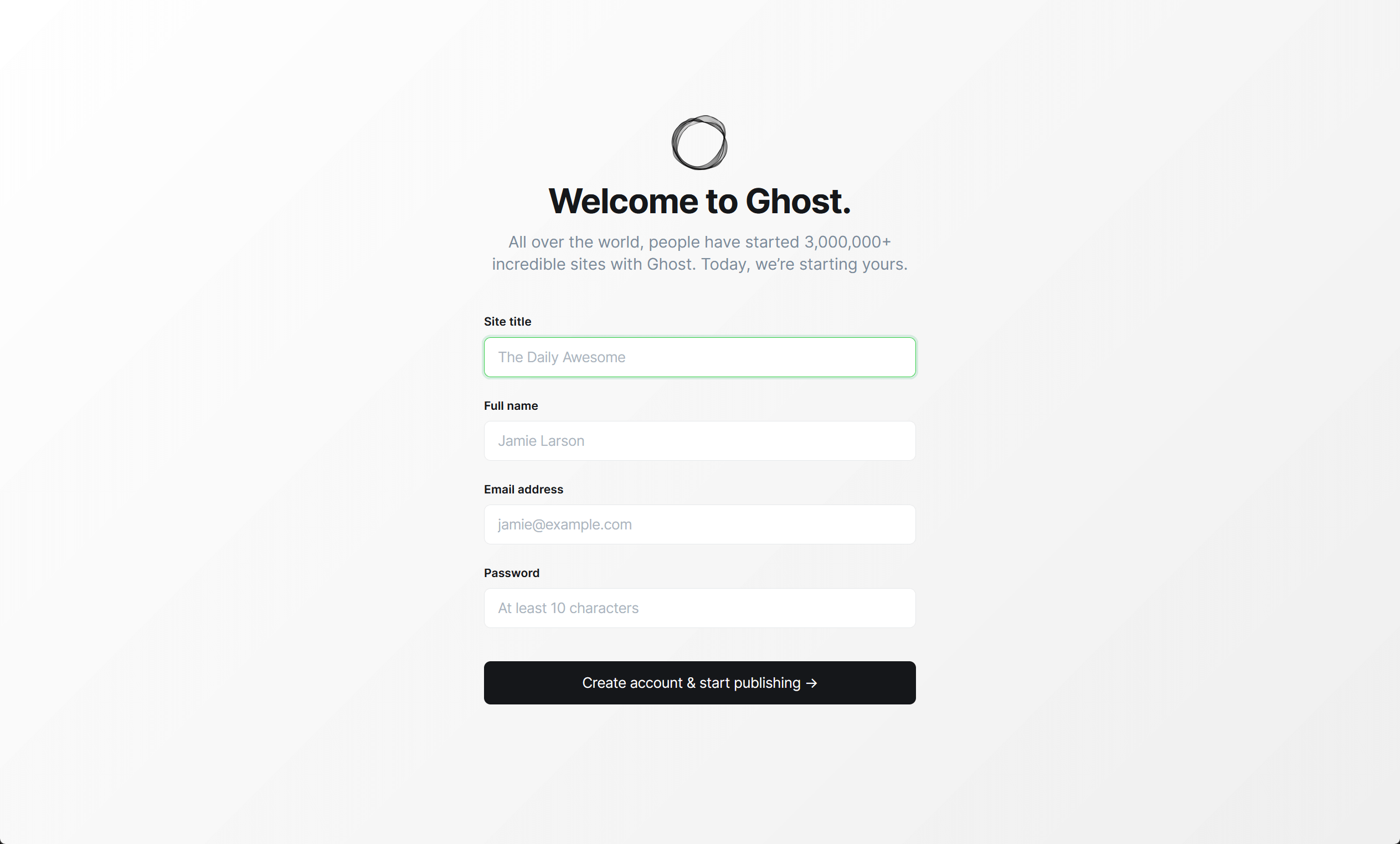 Welcome to Ghost